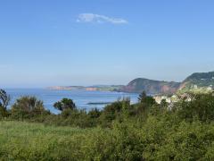 View back across Sidmouth to yesterday's walk